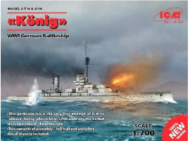 “König” WWI German Battleship, full hull and waterline