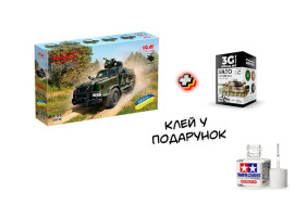 Scale model 1/35 Ukrainian MRAP "Kozak-2" DPSU ICM35016 + Set of acrylic paints NATO COLORS 3G