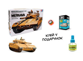 Scale model 1/35 Israel Merkava Tamiya 35127 + Set of acrylic paints IDF AFV COLOR