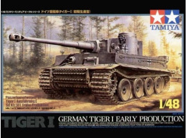 обзорное фото Збірна модель 1/48 Німецький танк Тигр I раннього виробництва Тамія 32504 Бронетехніка 1/48
