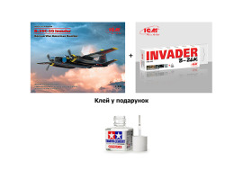 American bomber B-26С-50 Invader+Set of acrylic paints for Invader B26K