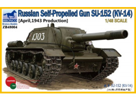 обзорное фото Збірна модель 1/48 Радянська самохідна артилерійська установка СУ-152 (КВ-14, випуск 1943) Bronco ZB48004 Бронетехніка 1/48