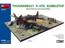обзорное фото Сборная модель 1/48 Набор Самолет P-47 D Тандерболт с основанием и аксессуарами МиниАрт 48018 Самолеты 1/48