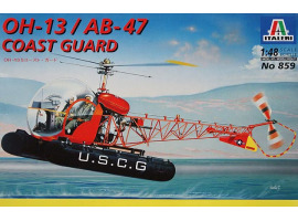 обзорное фото Сборная модель 1/48 Вертолет береговой охраны Bell OH-13S / AB-47 Italeri 0859 Вертолеты 1/48
