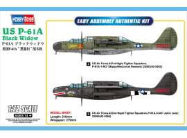 обзорное фото Сборная модель 1/72 Американский истребитель P-61A «Черная вдова» ХоббиБосс 87261 Самолеты 1/72