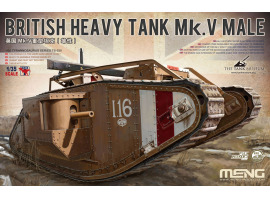 обзорное фото Збірна модель 1/35 Британський важкий танк з повним інтер'єром Mk.V Male Meng TS-020 Бронетехніка 1/35