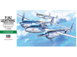 Scale model 1/72 Airplane Lockheed P-38J Lightning "Virginia Marie" Hasegawa 09101