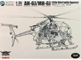 Збірна модель 1/35 Вертоліт AH-6J/MH-6J Little Bird (з фігурками) Zimi KH50004