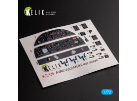 Avro Vulcan B.2 Rear Cockpit Interior Decal for Airfix 1/72 KELIK K72136