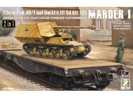 Сборная модель 1/35 Немецкий танк Marder I 7.5cm Pak.40/1 auf Gw.Lr.s.(f) Sd.kfz.135 с немецкой 50-т