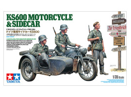 обзорное фото Scale model 1/35 German motorcycle KS600 with sidecar Tamiya 35384 Мотоцикл