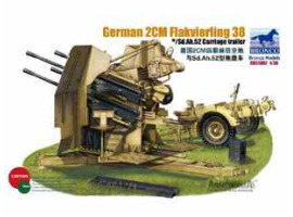 обзорное фото Plastic model of the German automatic anti-aircraft gun "2cm Flakvierling 38 w/trailer" Artillery 1/35
