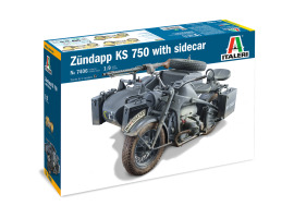 Cборная модель 1/9 мотоцикл ZUNDAPP KS 750 c боковым прицепом Италери 7406