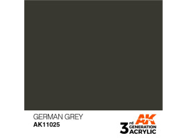 обзорное фото Акрилова фарба GERMAN GREY – STANDARD / НІМЕЦЬКИЙ СІРИЙ AK-interactive AK11025 Standart Color