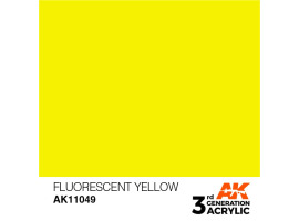 обзорное фото Акрилова фарба FLUORESCENT YELLOW – STANDARD / ФЛУОРЕСЦЕНТНИЙ ЖОВТИЙ AK-interactive AK11049 Standart Color