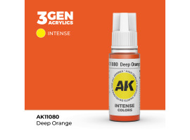 обзорное фото Акриловая краска DEEP ORANGE / ГЛУБОКИЙ ОРАНЖЕВЫЙ АК-интерактив AK11080 Standart Color