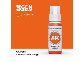 обзорное фото Акриловая краска FLUORESCENT ORANGE – STANDARD / СВЕТЯЩИЙСЯ ОРАНЖЕВЫЙ АК-интерактив AK11081 Standart Color