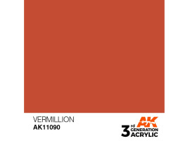 Акрилова фарба VERMILLION – STANDARD / ПОМАРАНЧЕВО - ЧЕРВОНИЙ ГРАНАТ  AK-interactive AK11090