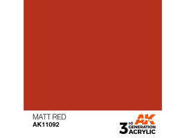 обзорное фото Акрилова фарба MATT RED – STANDARD / МАТОВИЙ ЧЕРВОНИЙ AK-interactive AK11092 Standart Color