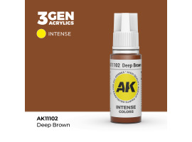 обзорное фото Акриловая краска DEEP BROWN – INTENSE / ГЛУБОКИЙ КОРИЧНЕВЫЙ АК-интерактив AK11102 Standart Color