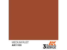 обзорное фото Акрилова фарба MEDIUM RUST – STANDARD / ПОМІРНА ІРЖА AK-interactive AK11103 Standart Color