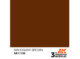 обзорное фото Акрилова фарба MAHOGANY BROWN – STANDARD / ЧЕРВОНЕ ДЕРЕВО AK-interactive AK11106 Standart Color