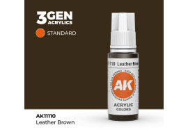 обзорное фото Акриловая краска LEATHER BROWN – STANDARD / КОЖАНЫЙ КОРИЧНЕВЫЙ АК-интерактив AK11110 Standart Color