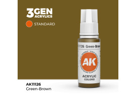 Акрилова фарба GREEN-BROWN – STANDARD / ЗЕЛЕНО-КОРИЧНЕВИЙ AK-interactive AK11126