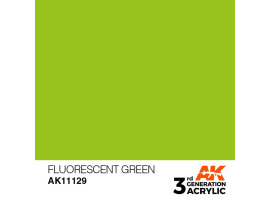 обзорное фото Акрилова фарба FLUORESCENT GREEN – STANDARD / ФЛУОРЕСЦЕНТНО-ЗЕЛЕНИЙ AK-interactive AK11129 Standart Color