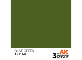 Акрилова фарба OLIVE GREEN – STANDARD / ОЛИВКОВИЙ ЗЕЛЕНИЙ AK-interactive AK11147