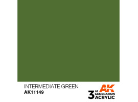 обзорное фото Акрилова фарба INTERMEDIATE GREEN STANDARD / ПРОМІЖНИЙ ЗЕЛЕНИЙ AK-interactive AK11149 Standart Color