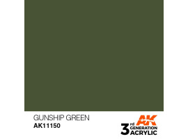 обзорное фото Acrylic paint GUNSHIP GREEN – STANDARD / HELICOPTER GREEN AK-interactive AK11150 General Color