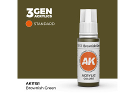 обзорное фото Акриловая краска BROWNISH GREEN – STANDARD / КОРИЧНЕВЫЙ ЗЕЛЕНЫЙ АК-интерактив AK11151 Standart Color