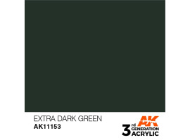 обзорное фото Акрилова фарба EXTRA DARK GREEN – STANDARD / ЕКСТРА ТЕМНО-ЗЕЛЕНИЙ AK-interactive AK11153 Standart Color