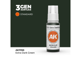 обзорное фото Акриловая краска EXTRA DARK GREEN – STANDARD / ЭКСТРА ТЕМНО-ЗЕЛЕНЫЙ АК-интерактив AK11153 Standart Color