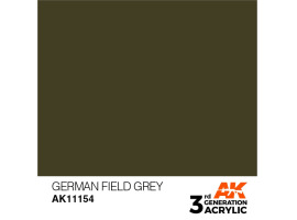 обзорное фото Акрилова фарба GERMAN FIELD GREY – STANDARD / НІМЕЦЬКИЙ ПОЛЬОВИЙ СІРИЙ AK-interactive AK11154 Standart Color