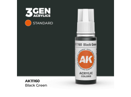 обзорное фото Акрилова фарба BLACK GREEN – STANDARD / ЧОРНО - ЗЕЛЕНИЙ AK-interactive AK11160 Standart Color