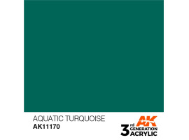 обзорное фото Acrylic paint AQUATIC TURQUOISE – STANDARD / WATER TURQUOISE AK-interactive AK11170 General Color