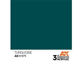 обзорное фото Acrylic paint TURQUOISE – STANDARD / TURQUOISE AK-interactive AK11171 General Color