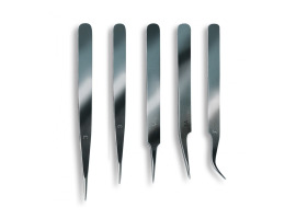 обзорное фото SET OF 5 ASSORTED STAINLESS STEEL TWEEZERS - Набор из 5 пинцетов из нержавеющей стали Пинцеты