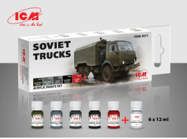 обзорное фото Набір акрилових фарб для радянських вантажних автомобілів. Набори фарб