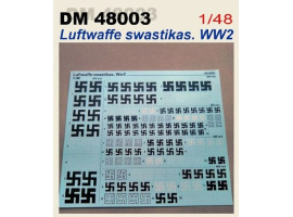 Декаль 1/48 Знаки свастики для моделей самолетов Люфтваффе WW2 ДАН Моделс 48003