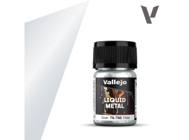 обзорное фото Фарба на спиртовій основі Срібло (Silver) Vallejo Liquid Metal VAL 70790 Металіки та металайзери