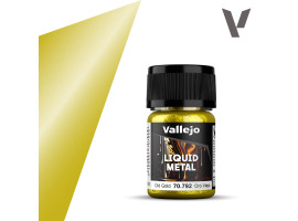 обзорное фото Фарба на спиртовій основі Старе золото (Old Gold) Vallejo Liquid Metal VAL 70792 Металіки та металайзери