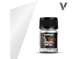 обзорное фото Фарба на спиртовій основі Біле золото (White Gold) Vallejo Liquid Metal VAL 70796 Металіки та металайзери