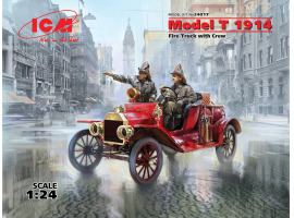 обзорное фото Американский пожарный автомобиль Model T 1914 г. с экипажем Автомобили 1/24