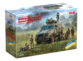 Scale model 1/35 "Kozak-2" MRAP with figures of the Armed Forces of Ukraine (Before the assault. East of Ukraine 2022) ICM DS3521