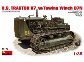 обзорное фото American heavy tractor D7 with towing winch Cars 1/35