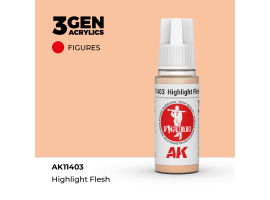 обзорное фото Акрилова фарба HIGHLIGHT FLESH – ЯРКИЙ ТІЛІСНИЙ FIGURES АК-інтерактив AK11403 Figure Series