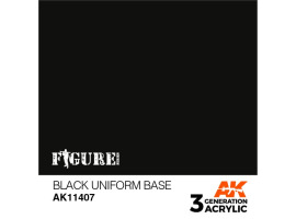 обзорное фото Акрилова фарба BLACK UNIFORM BASE-ЧОРНА УНІФОРМА FIGURES АК-interactive AK11407 Figure Series